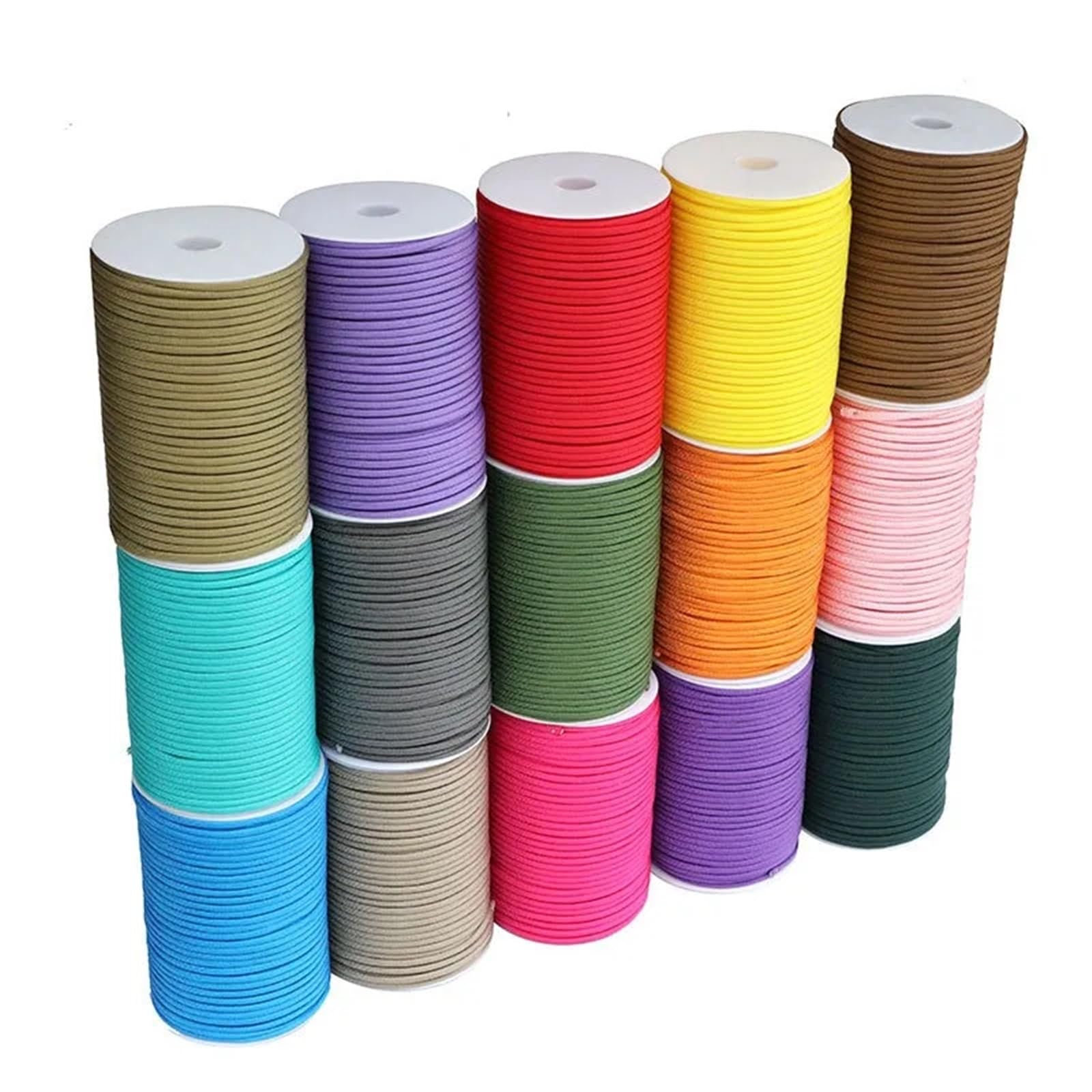 Paracorde Cuerda de Paraguas 7 núcleos montada en Eje 100m, Pulsera Cuerda paracaídas 4mm, Alambre Trenzado, tracción for Tienda, Viento(64 Pink)