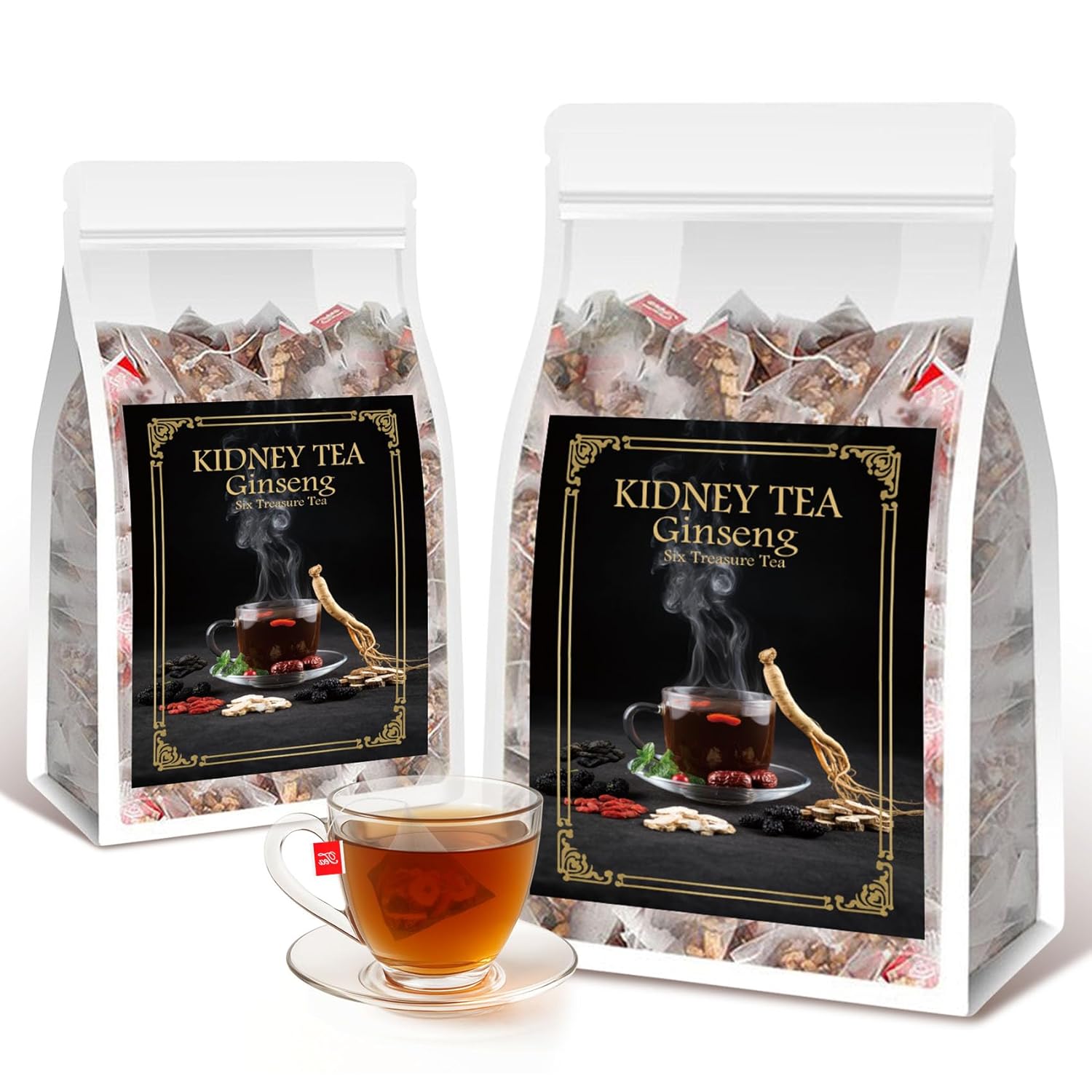 Zenvivian Kidney Tea Formula Ginseng Six Treasure Tea – Chinese Herbal Tea for Kidney Health Ginseng &6 Natural Ingredients, Relaxing (2 pack/ 50 bags) Zenvivian Kidney Tea Formula Ginseng Six Treasure Tea – Chinese Herbal Tea for Kidney Health Ginseng &6 Natural Ingredients, Relaxing (2 pack/ 50 bags)
