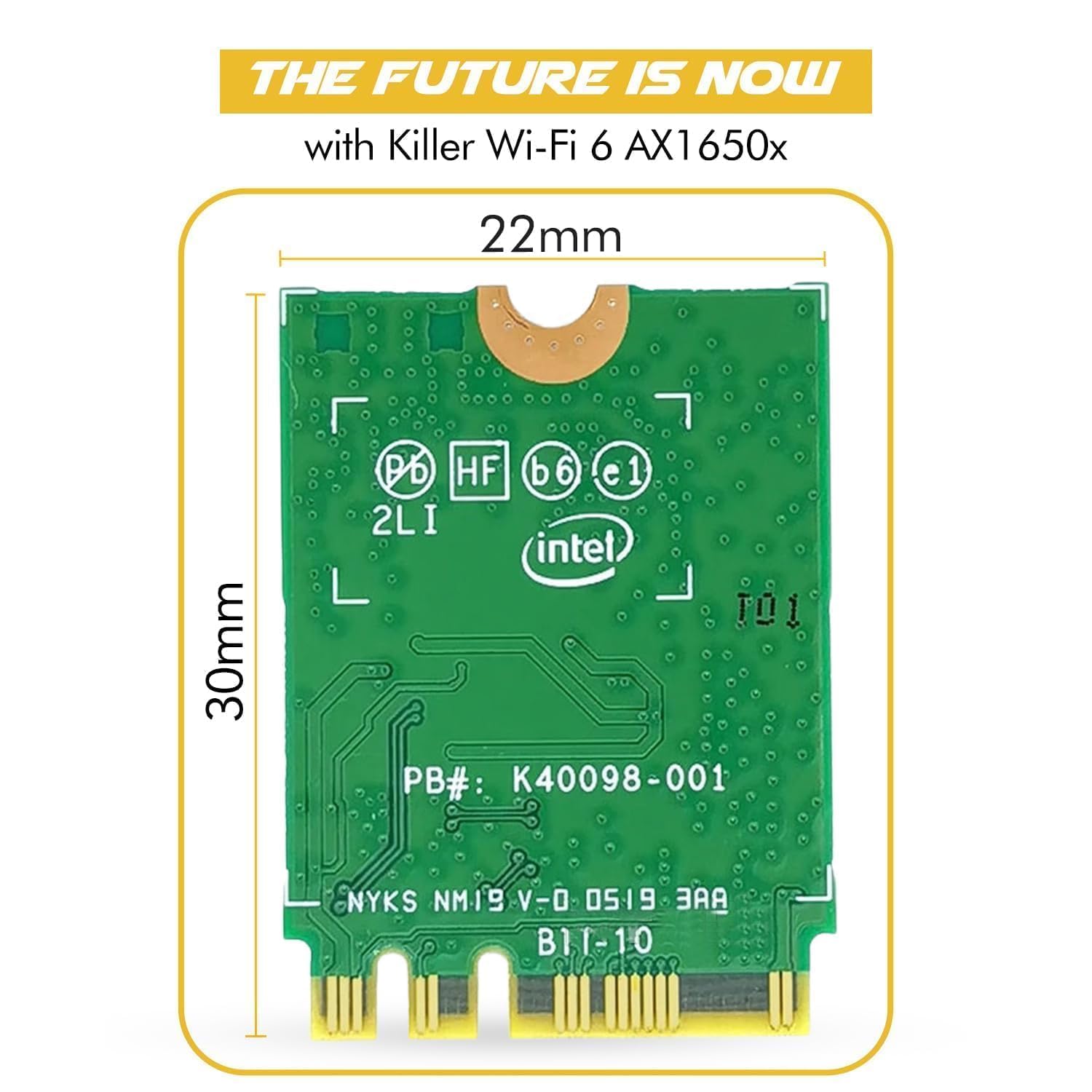 AX1650x Killer Series WiFi 6 Upgrade | Gaming WiFi Adapter | M.2 WiFi Card for PC | 2.4 Gbps WiFi for PC | Supports Bluetooth 5.2 & Intel, AMD, Windows 10+, Linux (AX1650x)