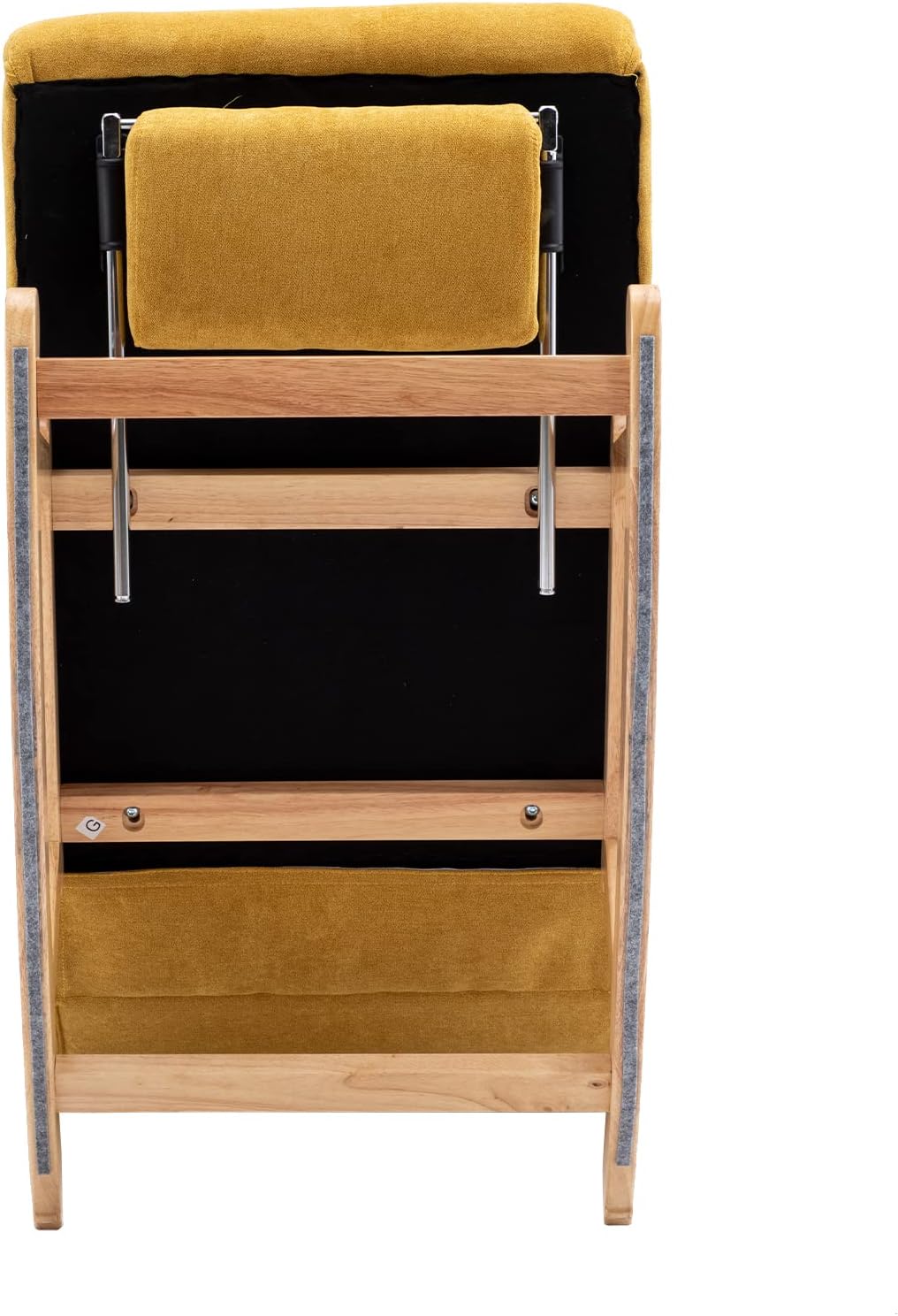 Accent Rocking Lounge Chair with Backrest Pedal Upholstered Glider Chair for Nursery Modern Rocker Chair for Bedroom Living Room Yellow