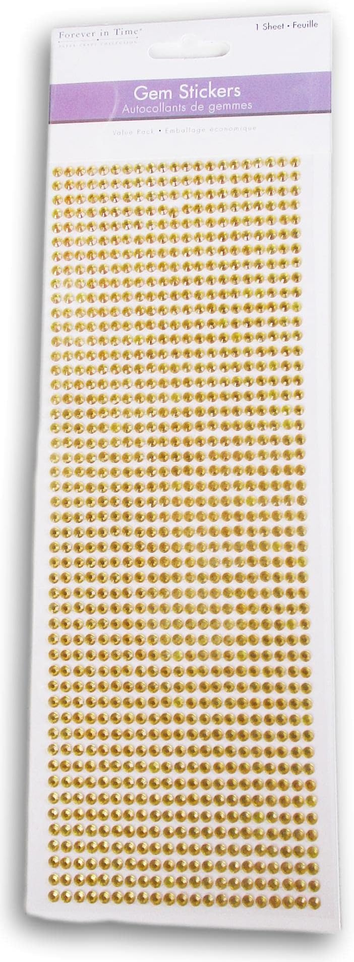 Forever in Time Gold Color Gemstone Stickers - Self-Adhesive Miniature Craft Stone Sticker Gems - 1029 Pieces