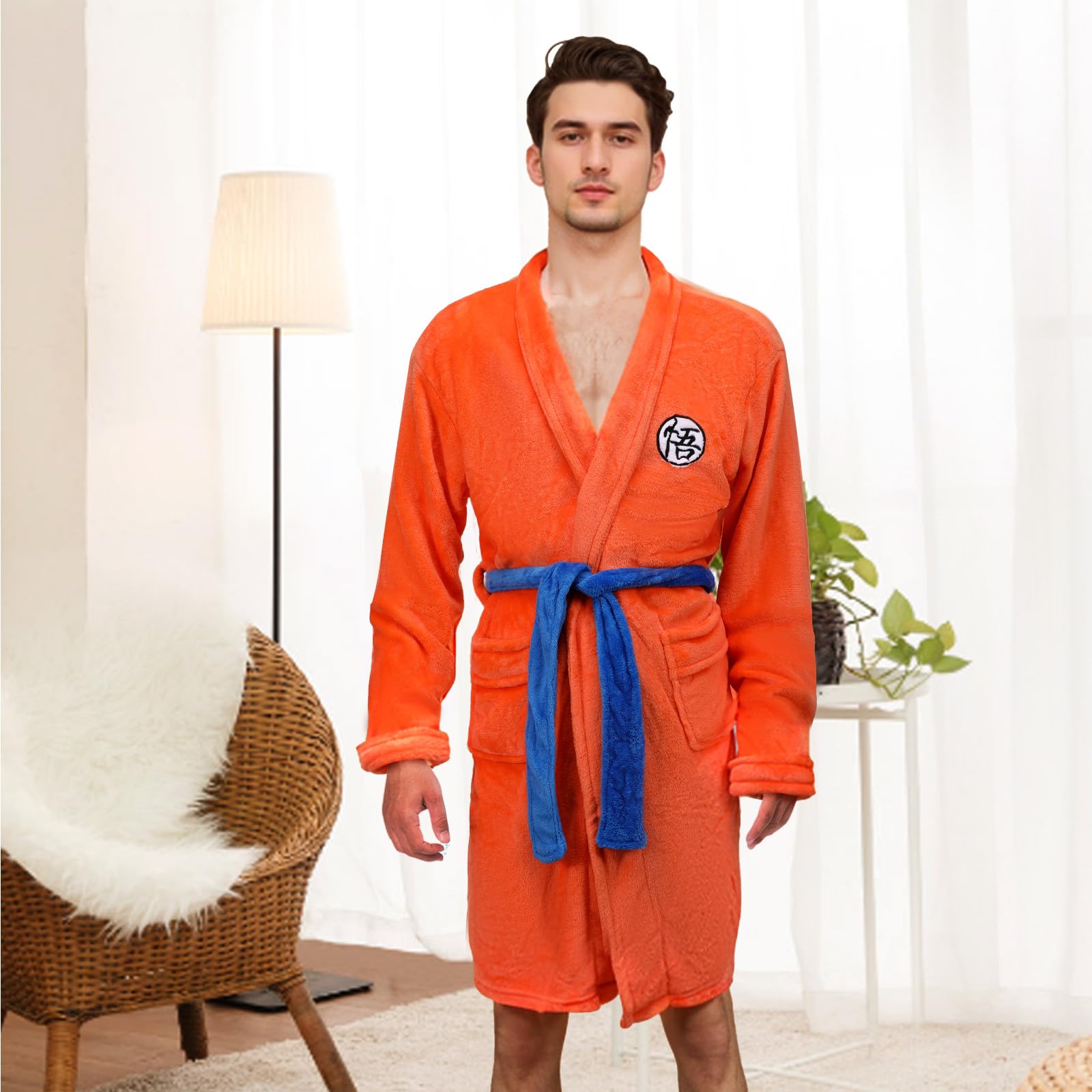 Dragon Albornoz para hombre, albornoz de baile, anime, cosplay, para adultos, color naranja, para Halloween, carnaval, cosplay