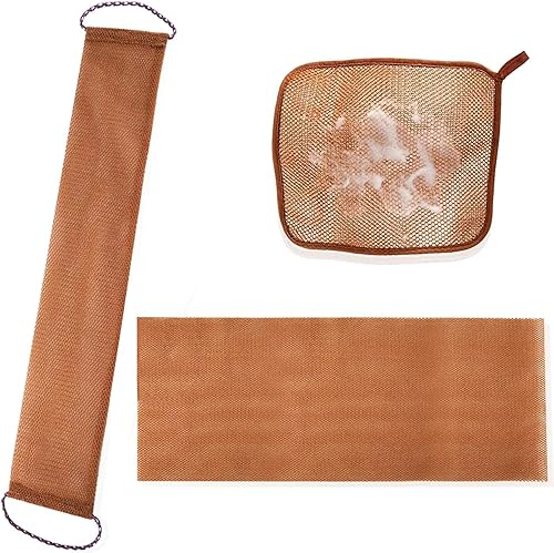 African Exfoliating Net Sponge 3-Pack - Body Scrubber & Washcloth