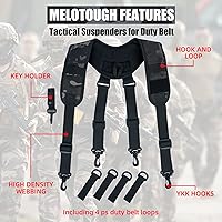 Vista 2 de MELOTOUGH Tirantes tácticos para cinturón de deber, tirantes de policía, cinturón de deber acolchado ajustable