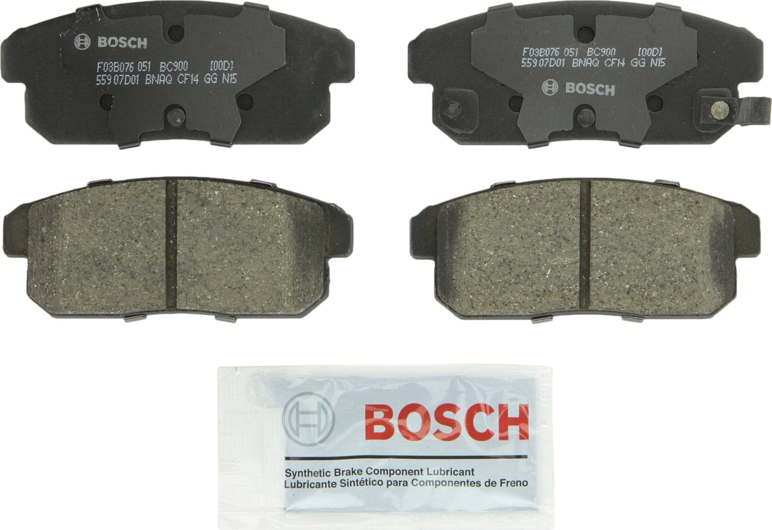 BOSCH BC900 QuietCast Premium Ceramic Disc Brake Pad Set - Compatible With Select Infiniti G20, I35; Nissan Maxima, Sentra; REAR