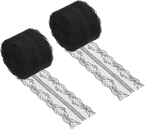 Miniatura 1 de PATIKIL Cinta de encaje de 1.6 pulgadas de ancho, 11 yardas, paquete de 2 rollos de encaje de costura, paquete de regalo, envoltura floral para