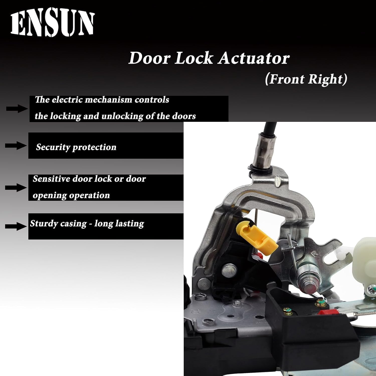Ensun Door Lock Actuator Motor Front Right Passenger Side Compatible with 2015 2016 2017 218 2019 2020 2021 2022 2023 Challenger Door Latch Assembly