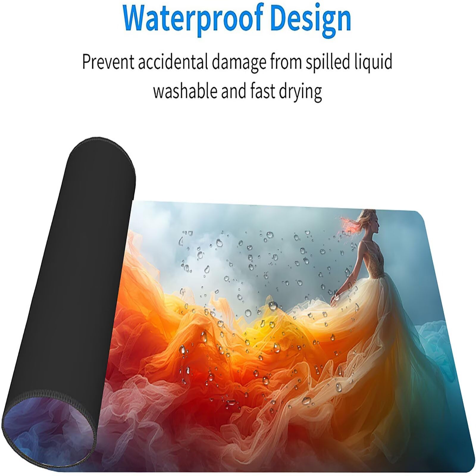 Tappetino Mouse XXL 1500 x 800 mm, Tappetino Mouse Donna, Gaming Mousepad Migliorare la Velocità e la Precisione, Mouse Pad con Base in Gomma Antiscivolo, Ufficio Accessori Gaming, Grigio 0-5183