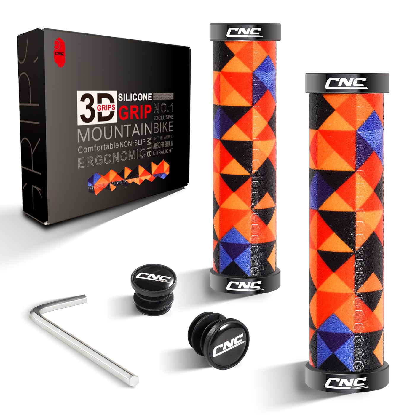 CNC Manopole per manubrio bici, impugnature in silicone MTB, impugnature in gel per mountain bike/BMX/biciclette..