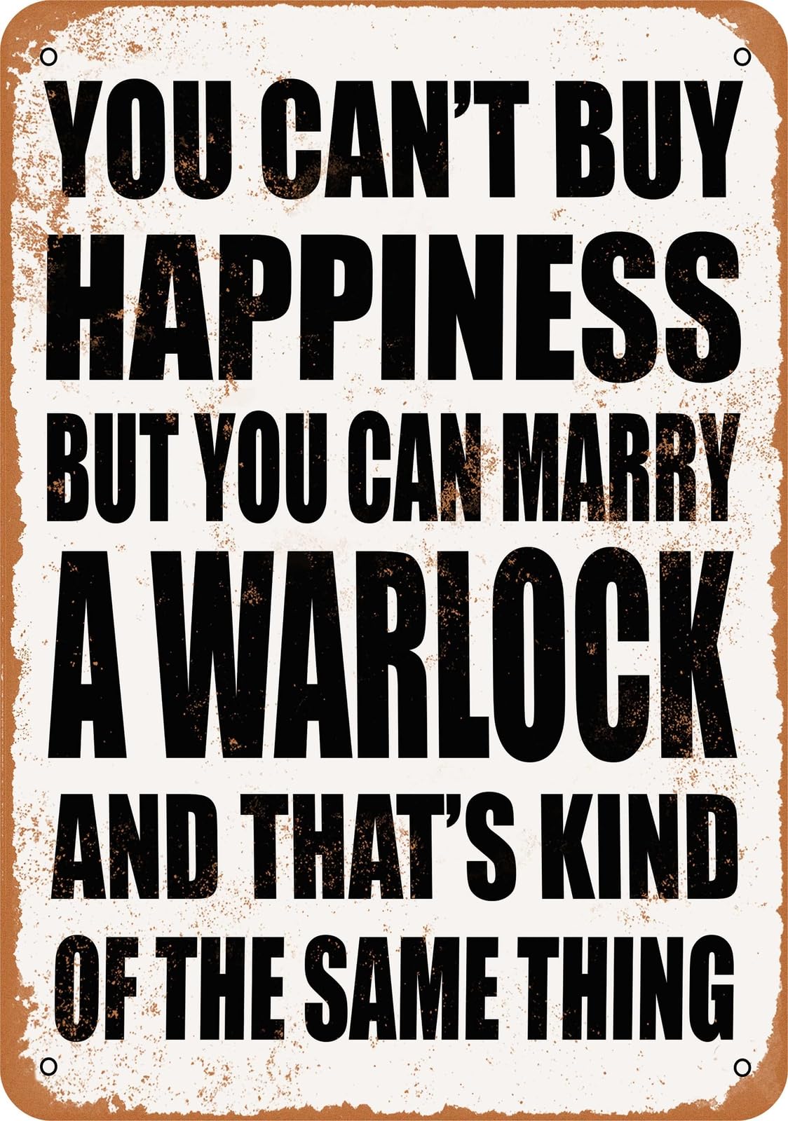 Metal Sign - Marry a WARLOCK - Vintage Look home decor