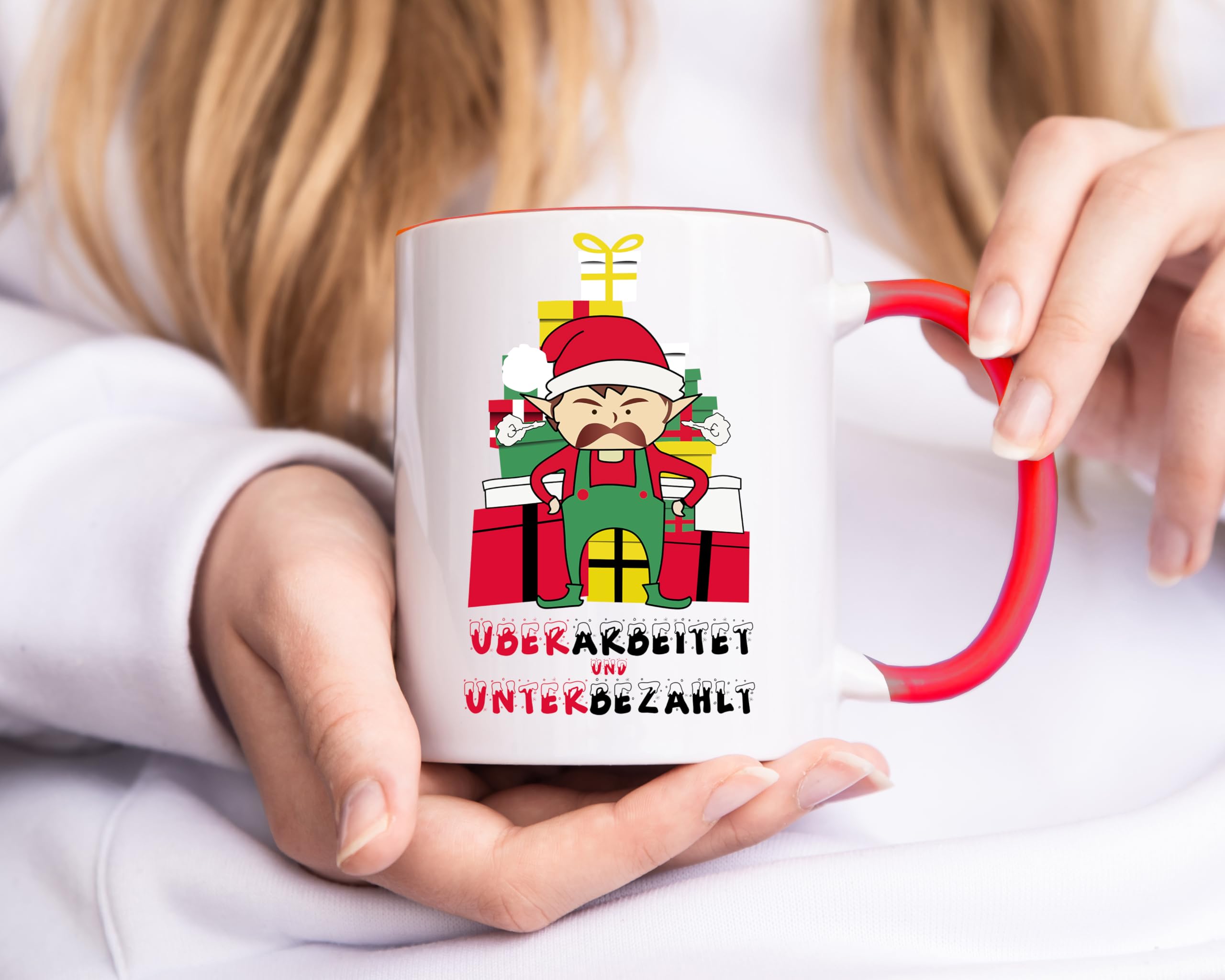 Acen Merchandise Tazza con scritta | rielaborata e sottopagata | tazza ELF | tazza di Natale | regalo divertente | tazza da caffè | tazza di Natale | regalo sorella