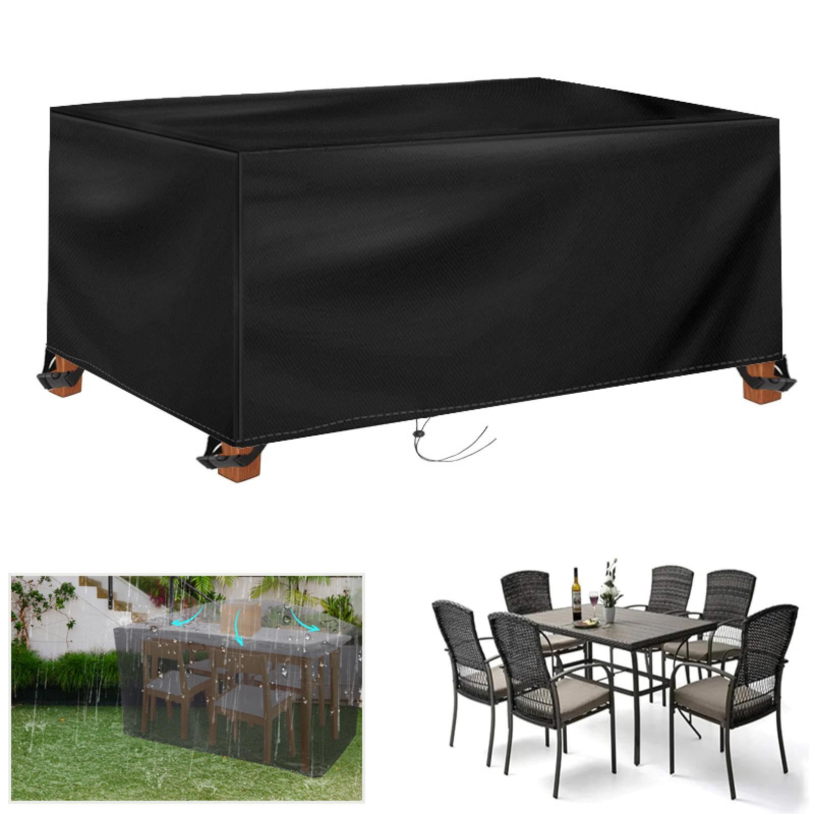 AOFOAE Garden Furniture Covers Waterproof 90x70x80cm/LxWxH Cover for Rattan Furniture,Patio Table Cover Waterproof,Outdoor Table Covers Rectangle for Rattan Patio Furnture Set, Tables and Chairs