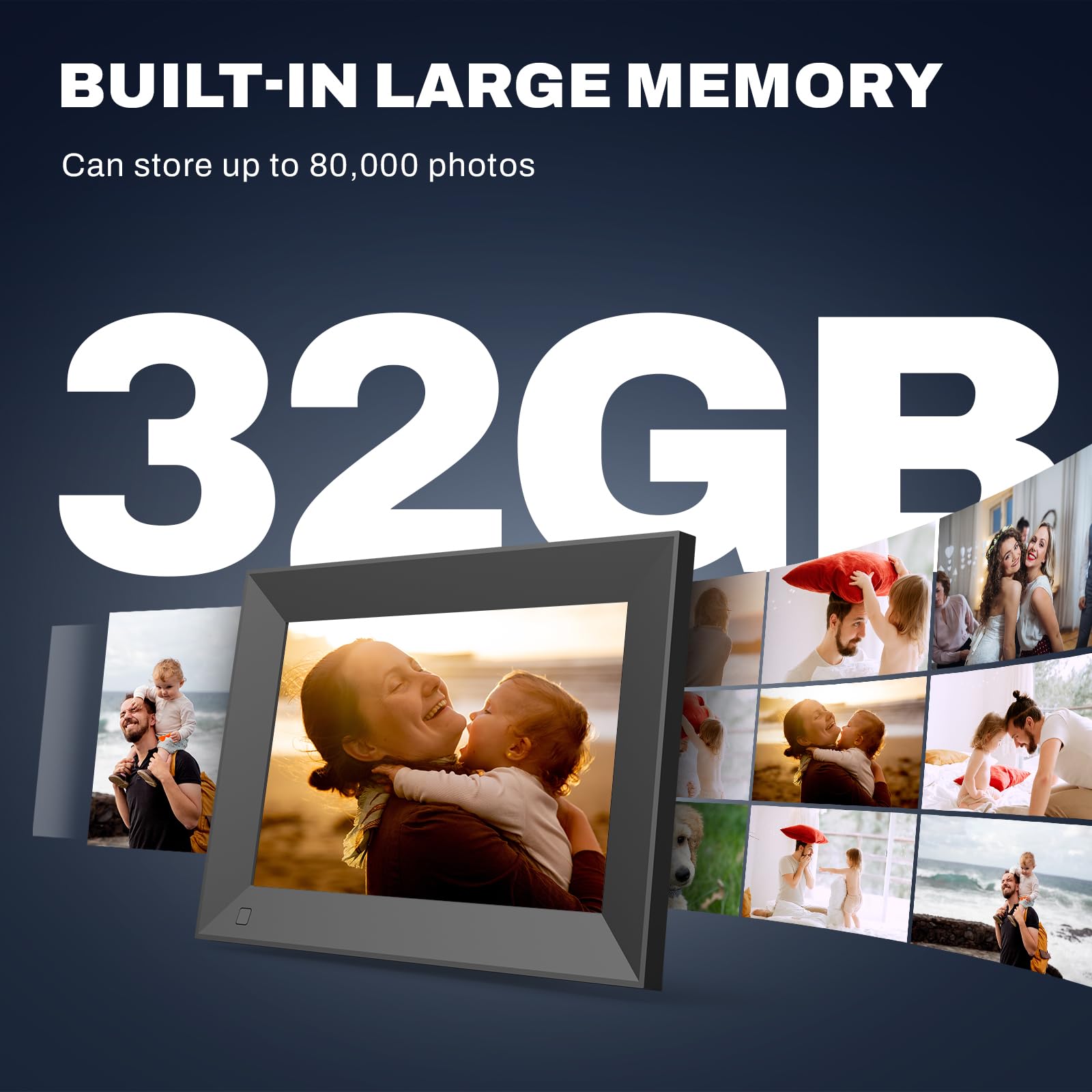 Large Digital Photo Frame 16.2"- Digital Picture Frame 32GB WiFi Digital Frame Send Photos From Anywhere, Auto-Rotate, Touch Screen, Share Videos Via App Email, Unlimited Cloud Storage, Gift For Mom - View #2