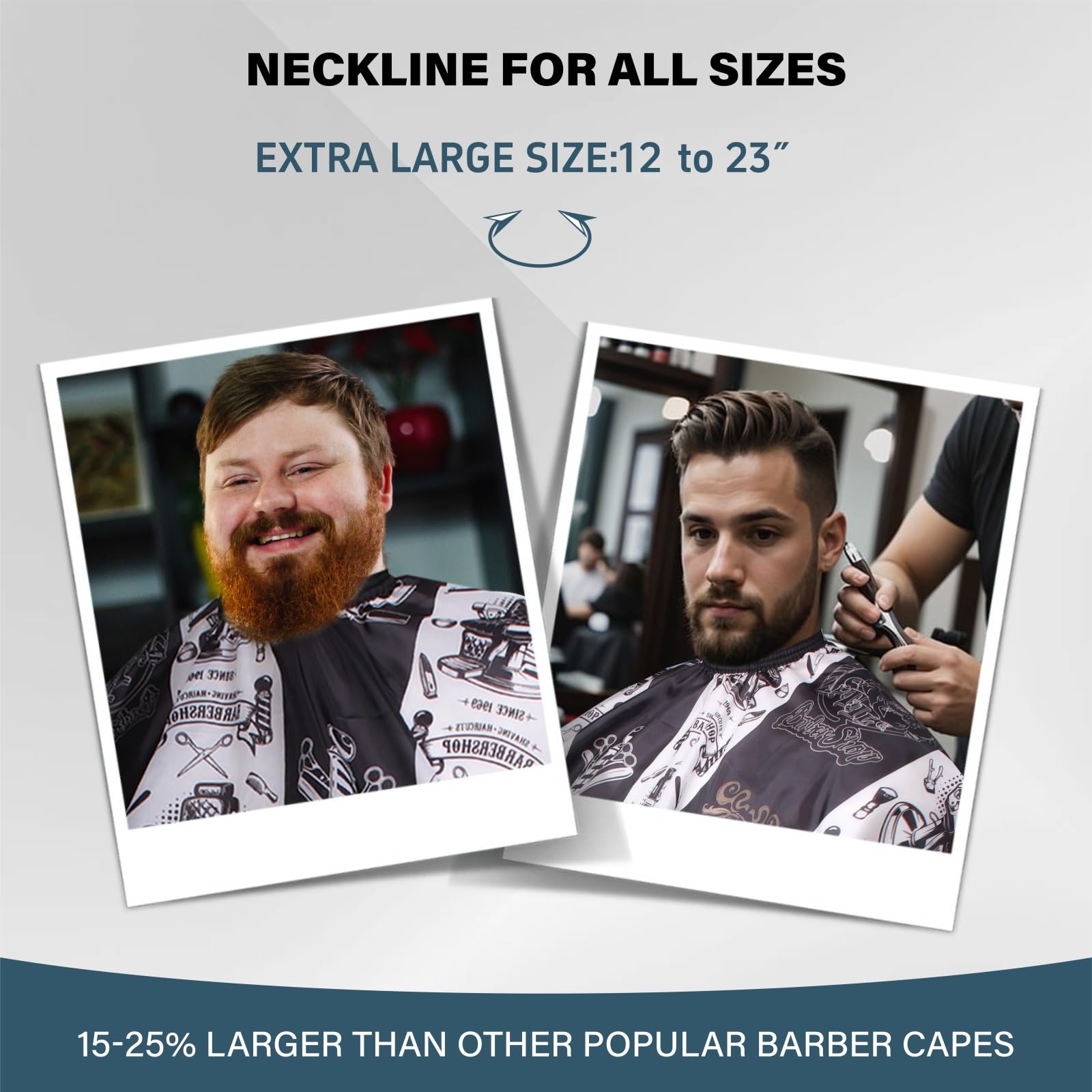Capa de corte de pelo impermeable para hombres – Capa de salón con tira para el cuello y cepillo de peluquero – Juego de 5 piezas (64 x 56 pulgadas) 5