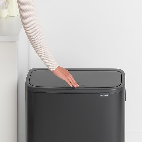 Vista 71 de Brabantia Bo - Cubo de basura – 1 cubo interior de 9.5 galones (acero mate FPP) cubo de basura para residuos/reciclaje, compartimento extraíble +