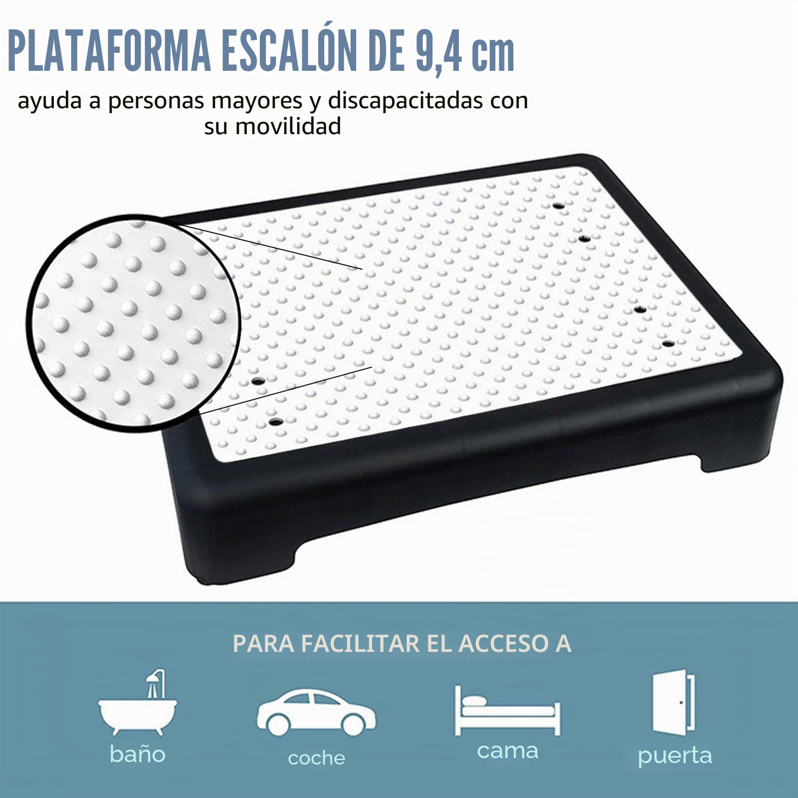 Step Step - Ayudas de escalada para interiores y exteriores para personas mayores, capacidad de carga de 200 kg, reposapiés con protección antideslizante, taburete y ayuda para escalada, ideal para