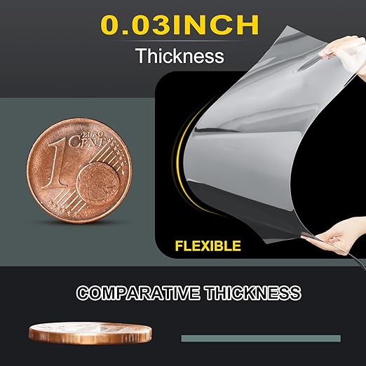 Beeveer Láminas PET Extra Grandes 24 x 96 Pulgadas Rollo Plástico Transparente miniatura 3