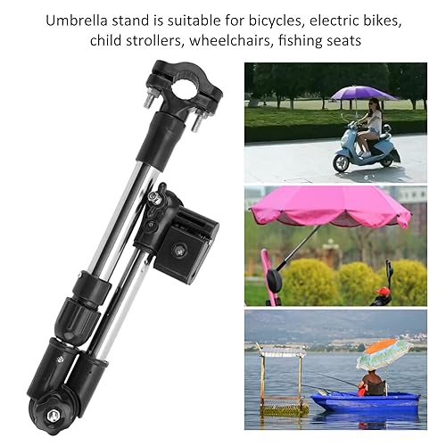 Miniatura 4 de Soporte de montaje para paraguas, soporte de montaje para sombrilla de bicicleta, conector ajustable de 360, para manillar, soporte de montaje para