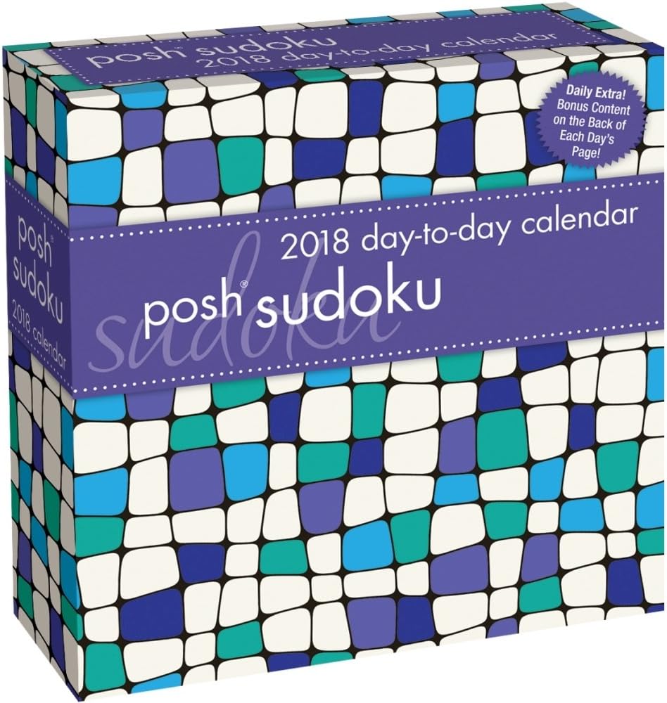 Amazon Posh Sudoku 2018 Day to Day Daily Desk Boxed Calendar