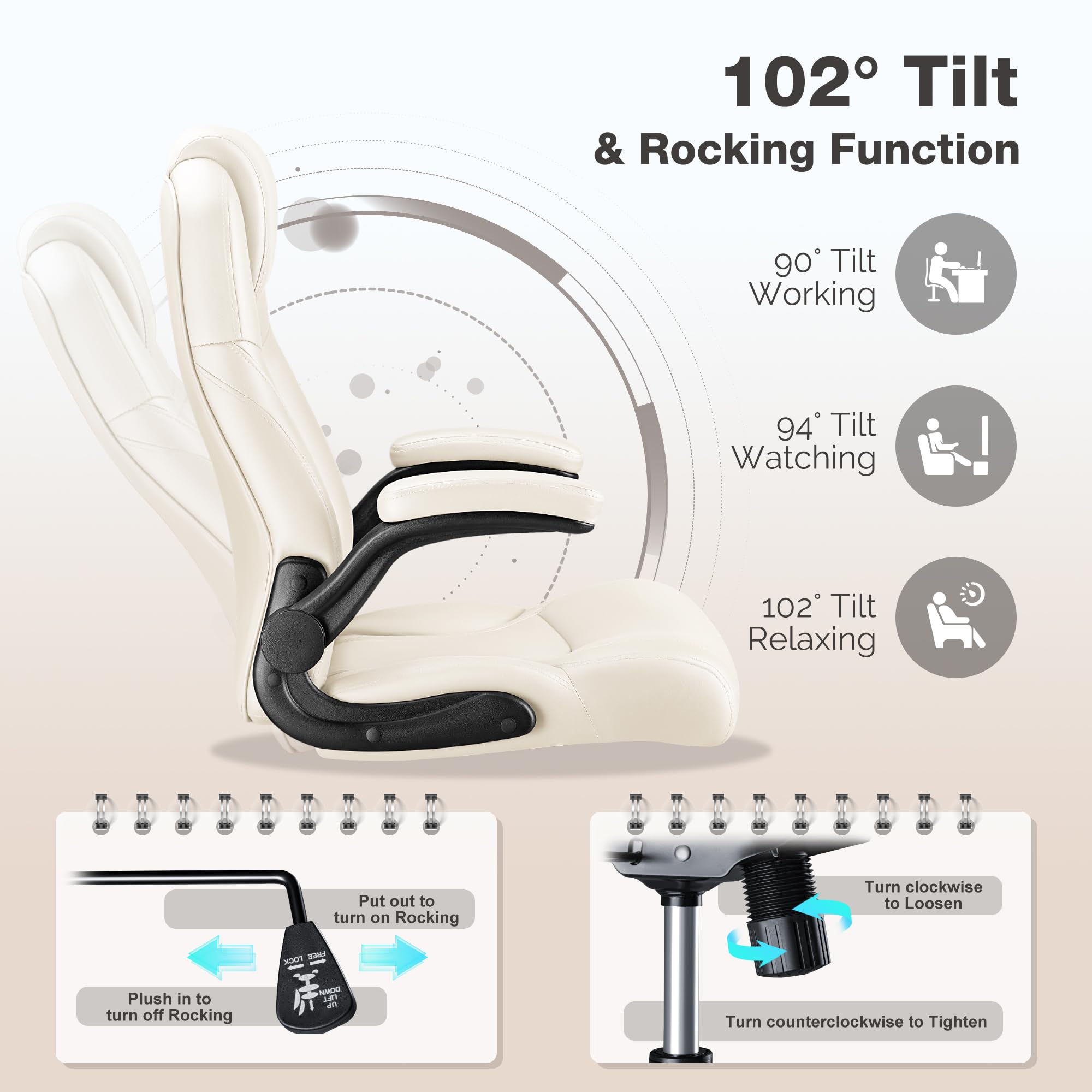 Furmax Big and Tall Office Chair 500lbs Heavy Duty Office Chairs Ergonomic High Back Desk Chair Adjustable Flip — view 4