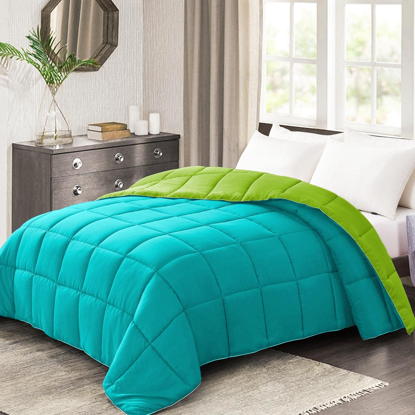 Btag Microfiber Reversible AC Comforter or Blanket for Double Bed | Ultra Soft, Lightweight, Cozy Bedding & Dual Colour All Weather Duvet 500 GSM–Ideal for Home, Bedroom&Guest Rooms (Aqua Lush)-image-27