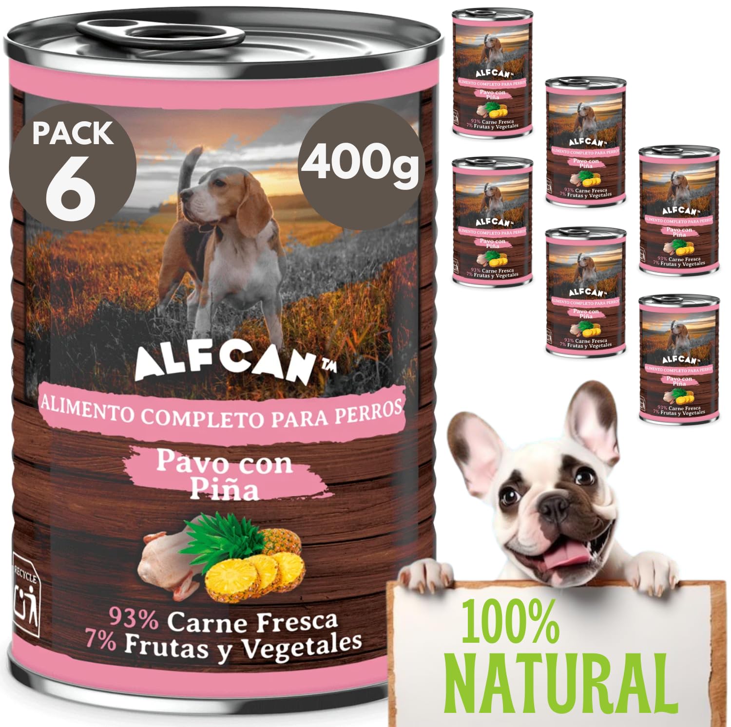 Nassfutter fr Hunde, Dosen (6 x 400 g), Futter fr Hunde, Futter fr groe  Hunde, natrliches Hundefutter, Hundefutter in Dose, Nassfutter fr Hunde :  Amazon.de: Haustier