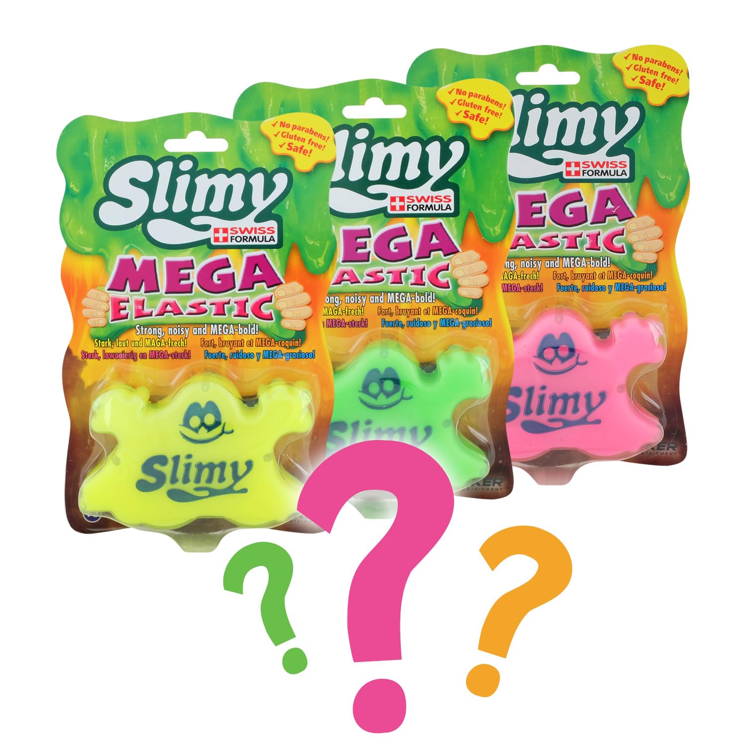 SLIMY Mega Elastic 150g - Original Mega Slime Spielmasse für Kinder, Spielspaß mit superdehnbarem Schleim in der Original Slimy Dose, elastische Spielknete (Spielzeug ab 3 Jahre), Farbe:Überraschung