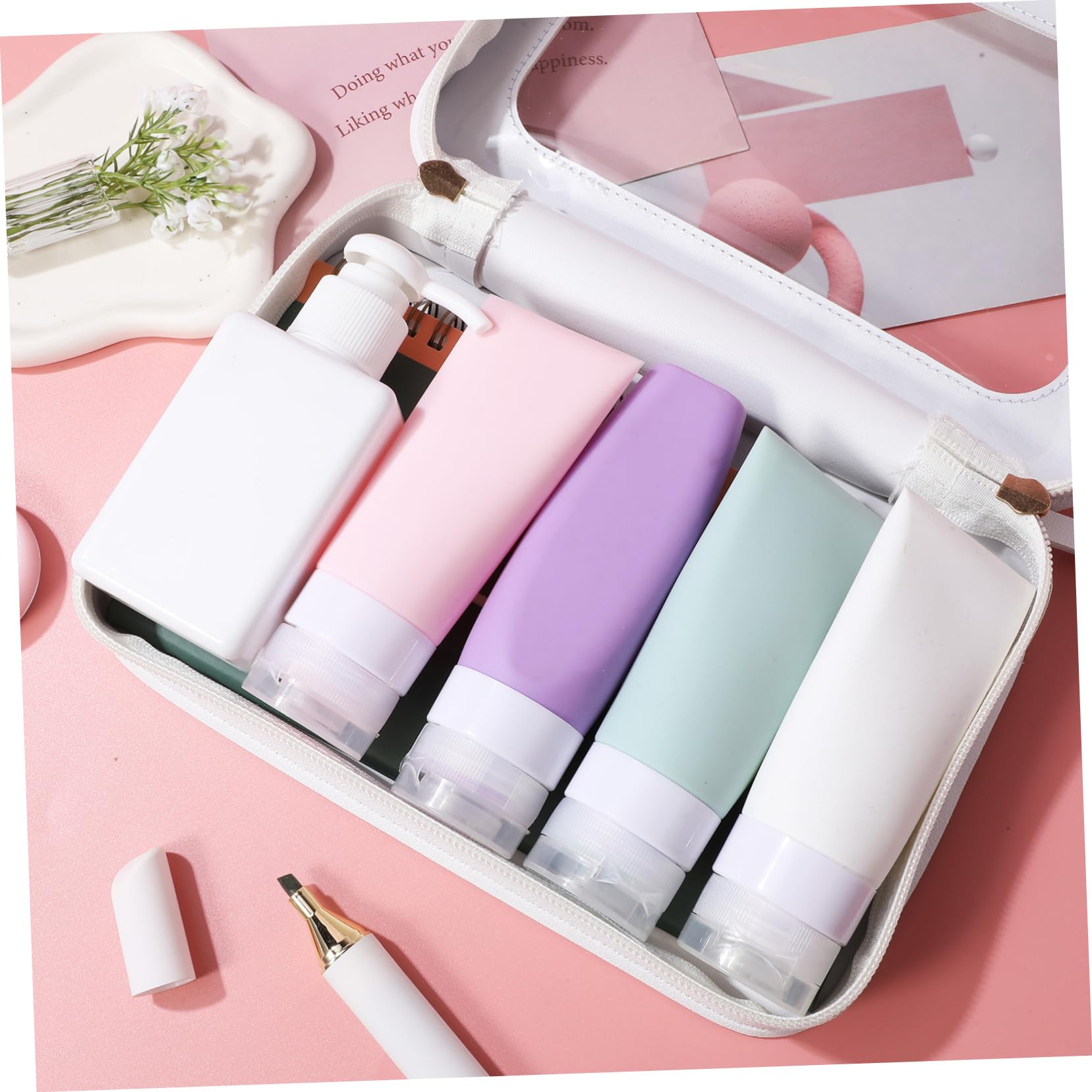 FOMIYES Borsa Cosmetica Trasparente con Cerniera, 2 Pezzi, per Viaggio e Utilizzo Quotidiano