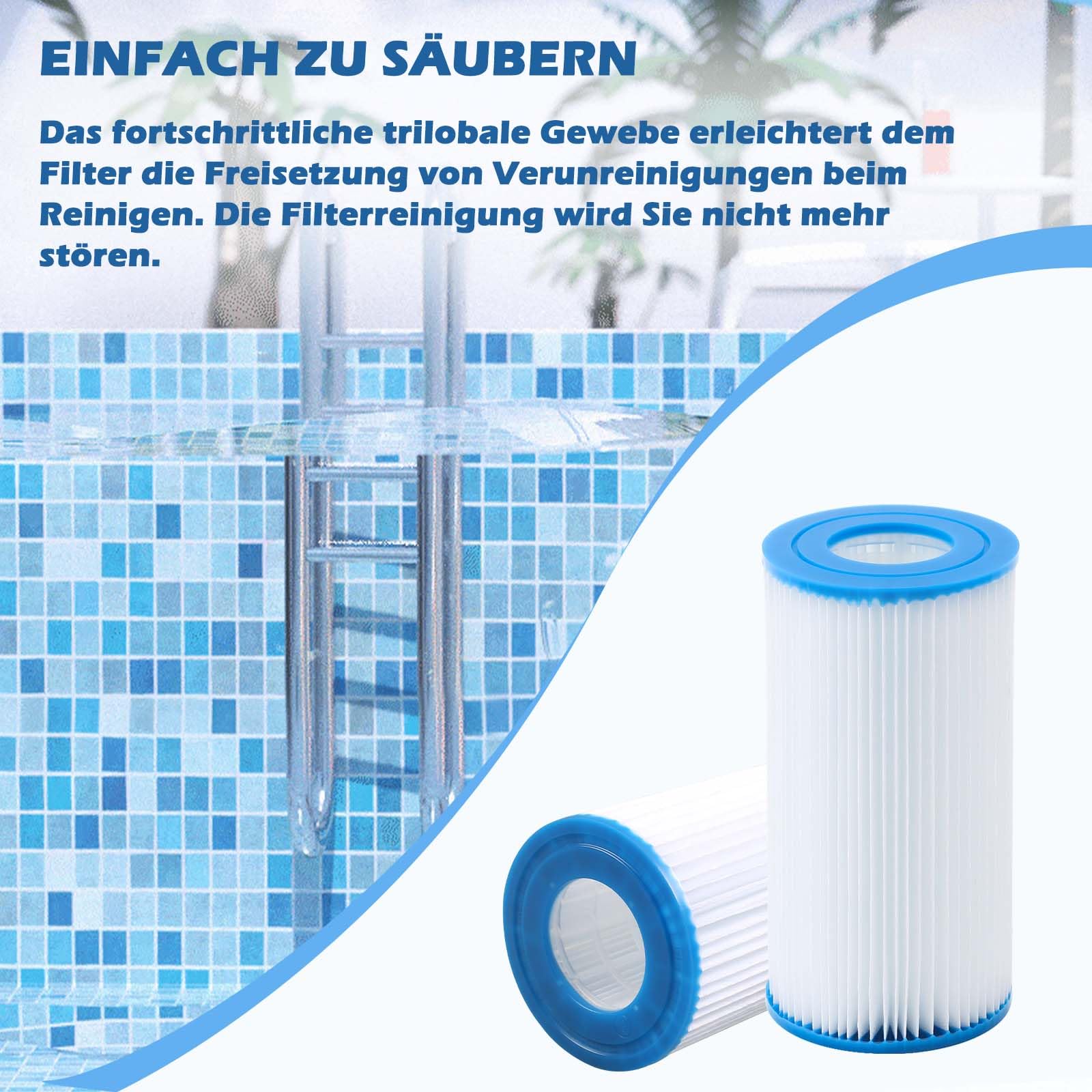 Lot de 8 cartouches filtrantes de rechange pour piscine Best-Way Taille III -580123 - Filtre de rechange pour piscines gonflables, sous-marins chauds et spa