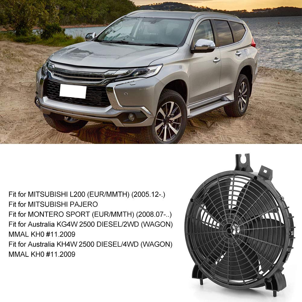 Elektryczny Wentylator Skraplacza MN123607 do L200 PAJERO MONTERO SPORT, Czarny materiał ABS