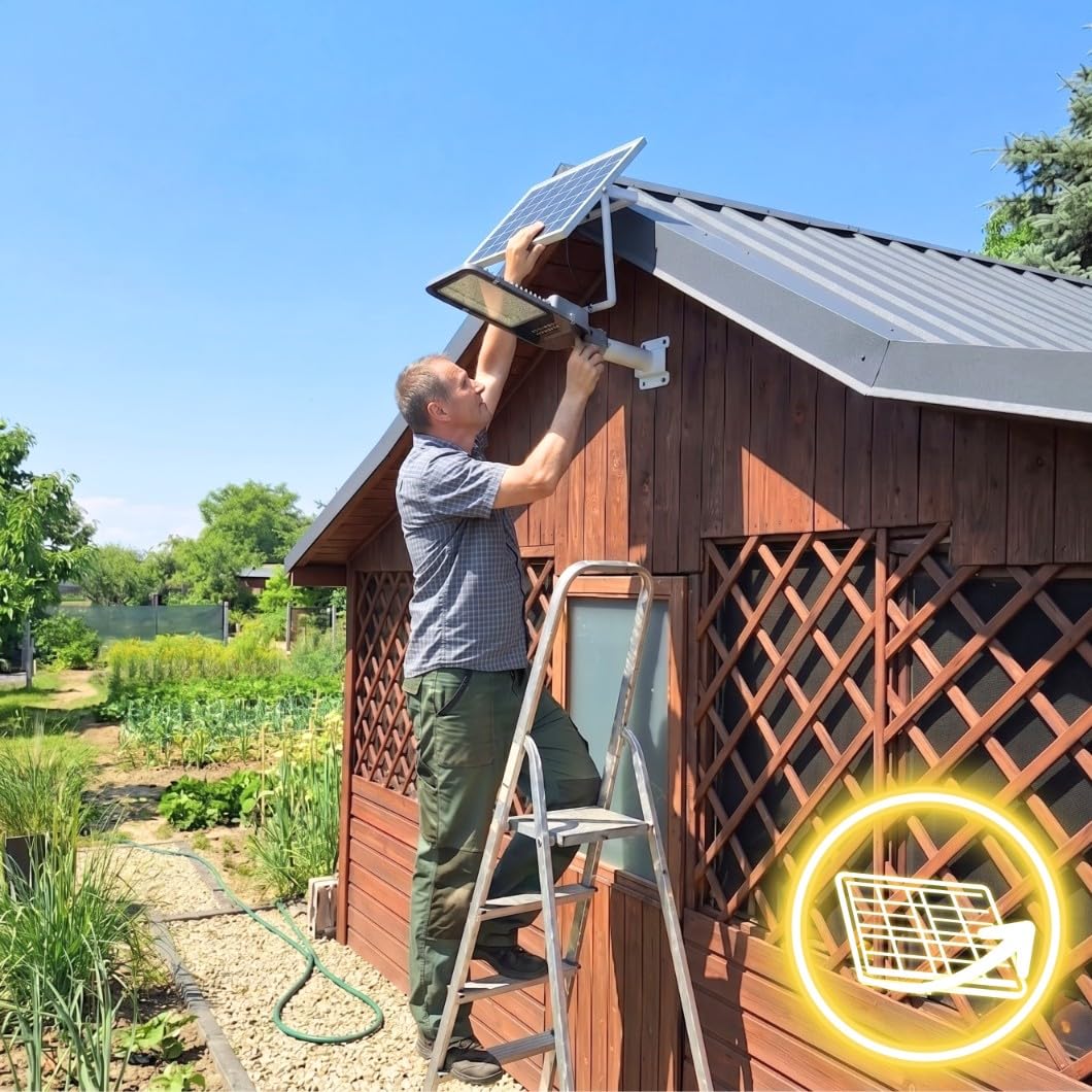 ZOLTA Solarna Lampa Uliczna 1600 – Zewnętrzna Lampa Solarna LED do Ogrodu i Podjazdu