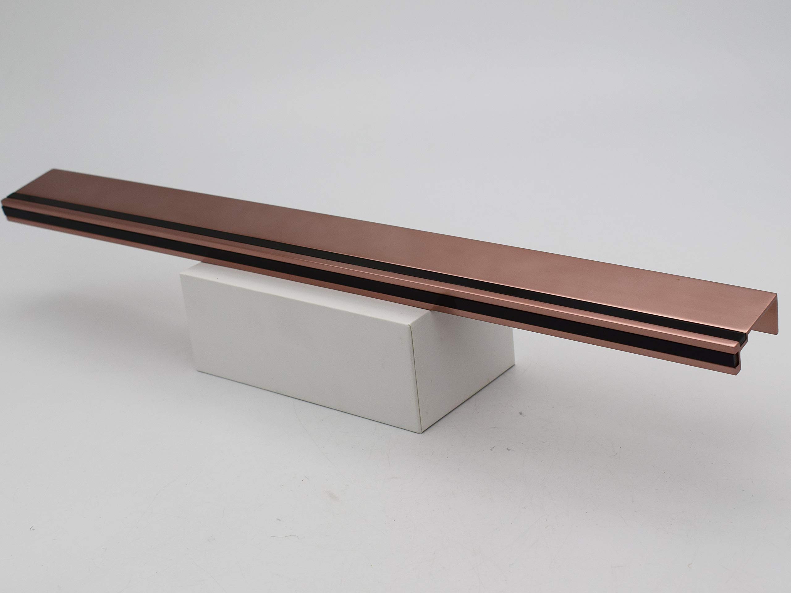 RAB Handle Aluminium for Kitchen and Office Drawer/Cabinet/Door/Wardrobe (Code:- Hand P02, Finish:- Rose-Gold Black, Size:- 18")