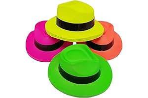 Neon Gangster Fedora Party Hats