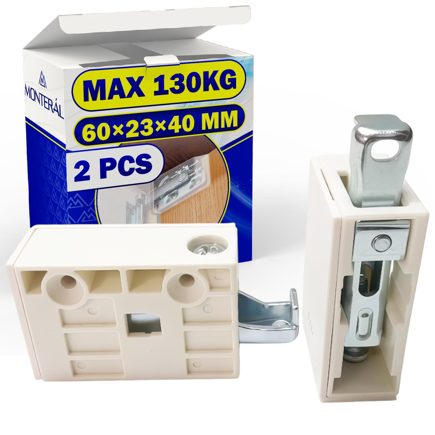Set of 2 Pieces Kitchen Cabinet Wall Brackets, Load Capacity up to 130 kg on 2 Kitchen Cupboard Brackets Left and Right