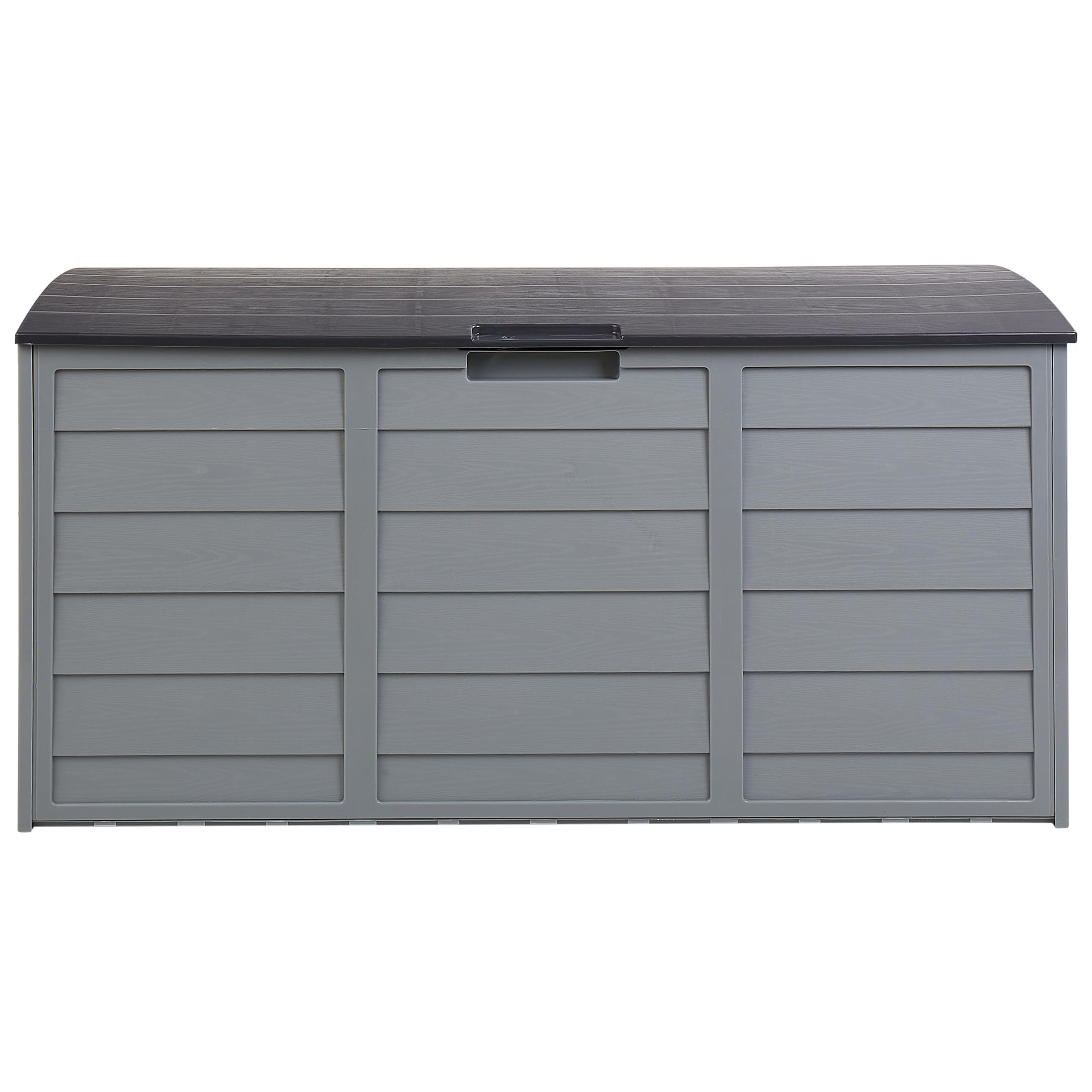 Beliani Auflagenbox aus Kunststoff grau/schwarz Gartentruhe Outdoor Kissenbox Locarno
