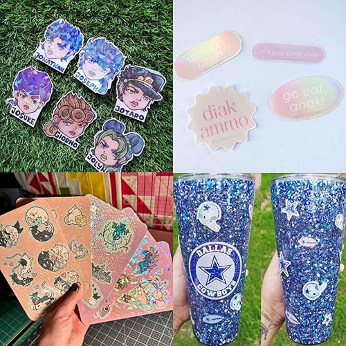 Miniatura 3 de 20 hojas de papel adhesivo holográfico tamaño A4, calcomanías de vinilo para laminación, película impermeable, autoadhesiva, transparente,