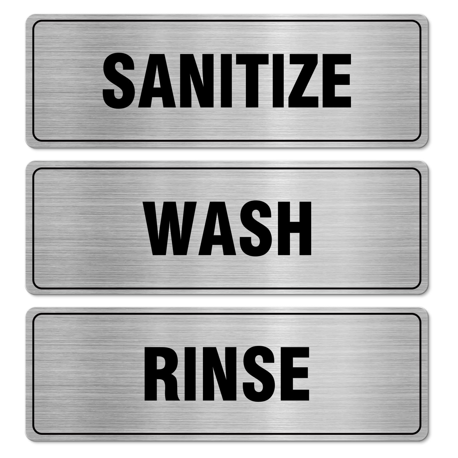 Wash Rinse Sanitize Signs - 3 Pack -1