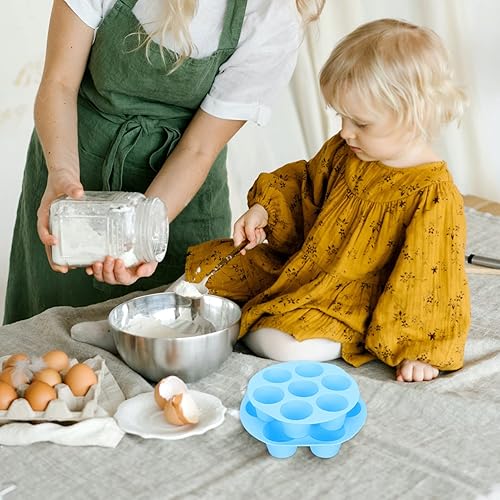 Miniatura 5 de Zerodeko 2 moldes de silicona para magdalenas antiadherentes, 7 tazas, freidora de aire, moldes de silicona para hornear, moldes reutilizables de