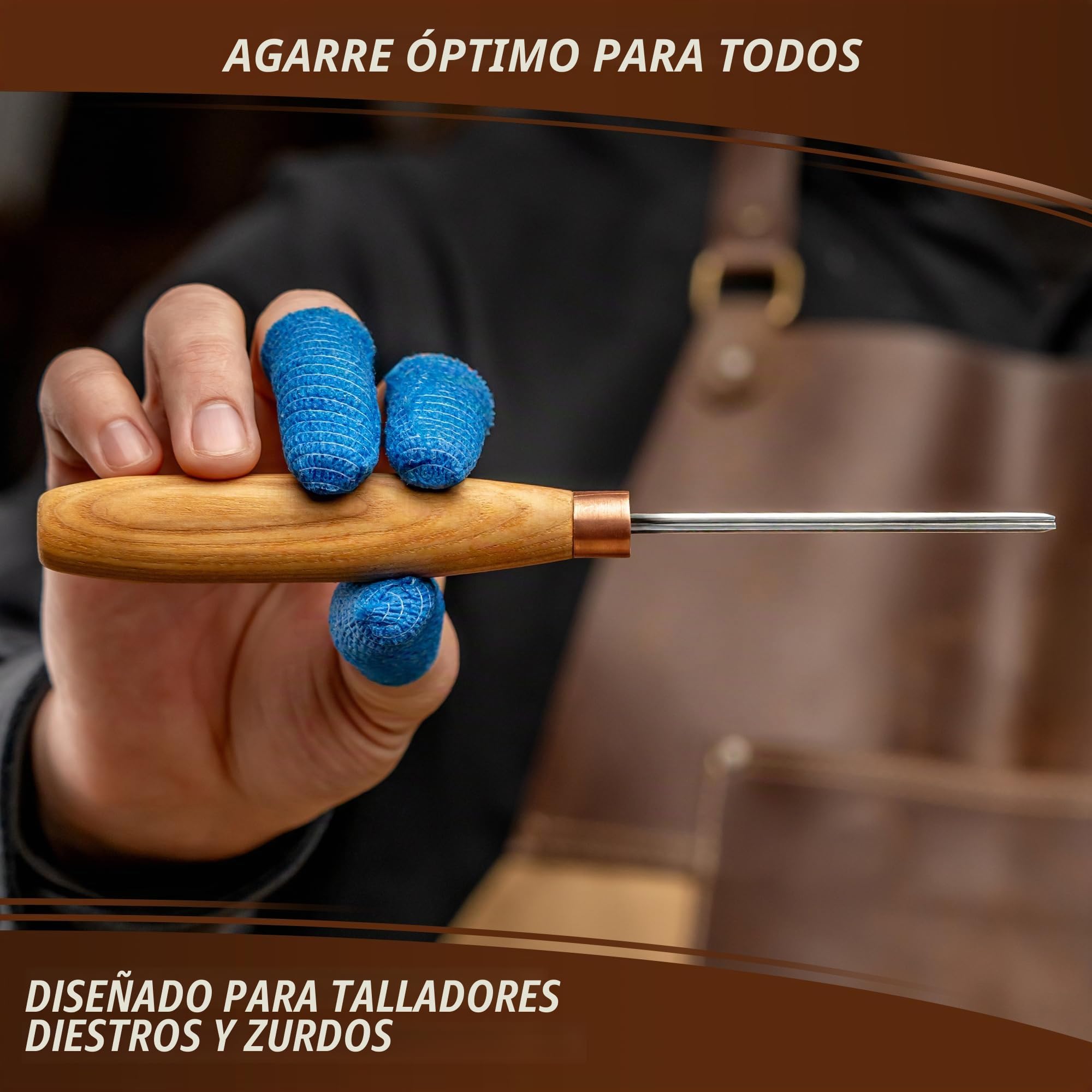 BeaverCraft K12/02 Formón para Madera – Gubia para Tallar y Tallado en Relieve – Cincel de Mano Ergonómico para Carpintería – Herramienta Compacta para Principiantes y Profesionales