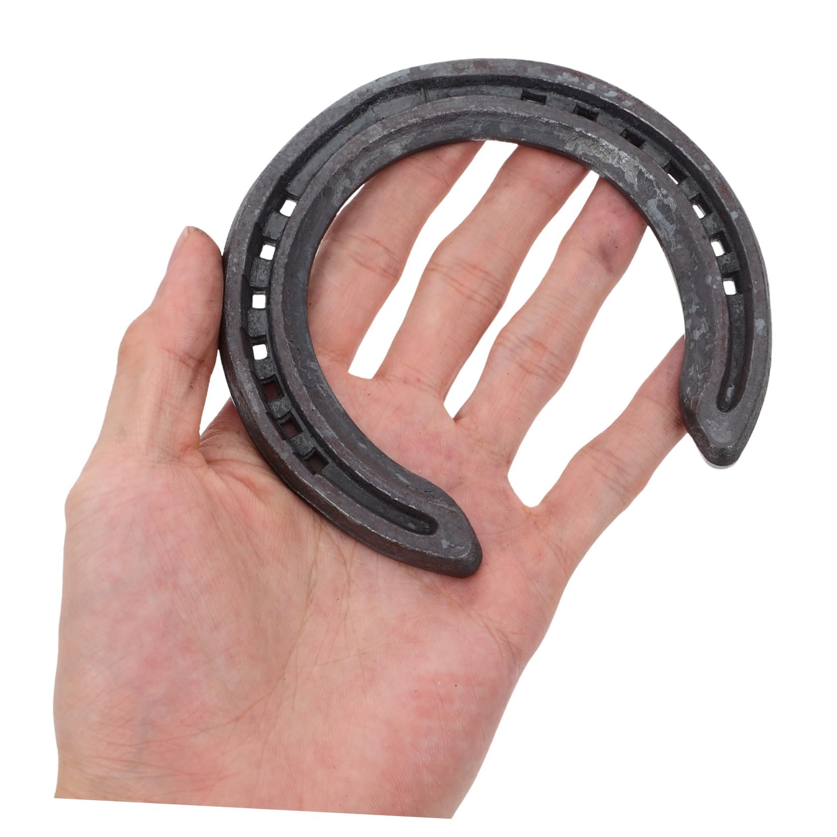 Set di 4 Ferri di Cavallo Neri in Ferro per Zoccolo Cavallo