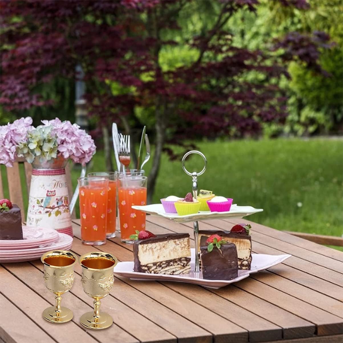 Zerodeko 6pezzi Calici Da Vino Retro Dorato Elegante Coppa Per Whisky e Vino Per Eventi e Decorazioni Di Festa Design Unico Per Ogni Occasione Bicchieri Decorativi Per Bar e Feste