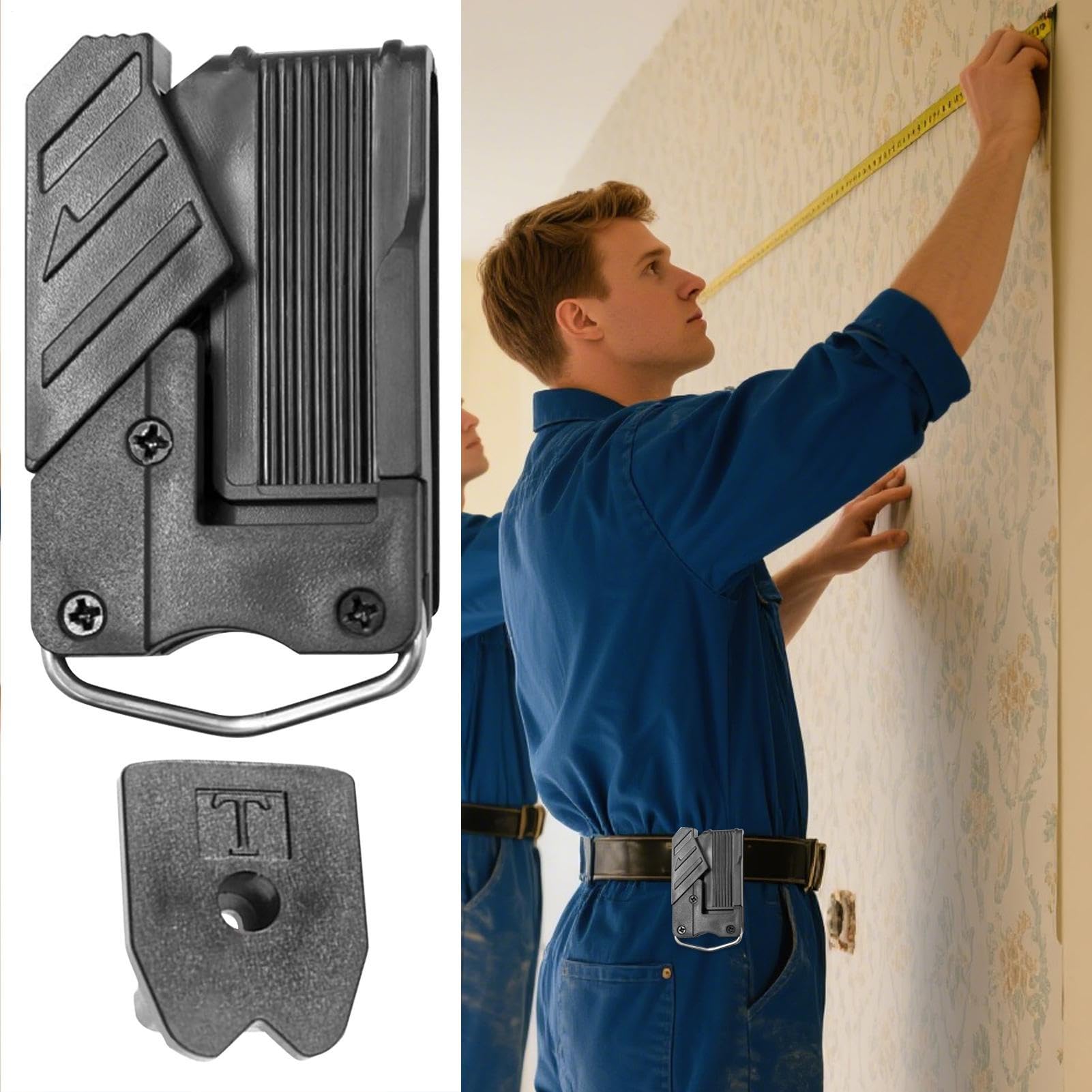 Sujetador Para Cinta Métrica con Clip Organizador | Funda con Gancho para Herramientas de Carpintería