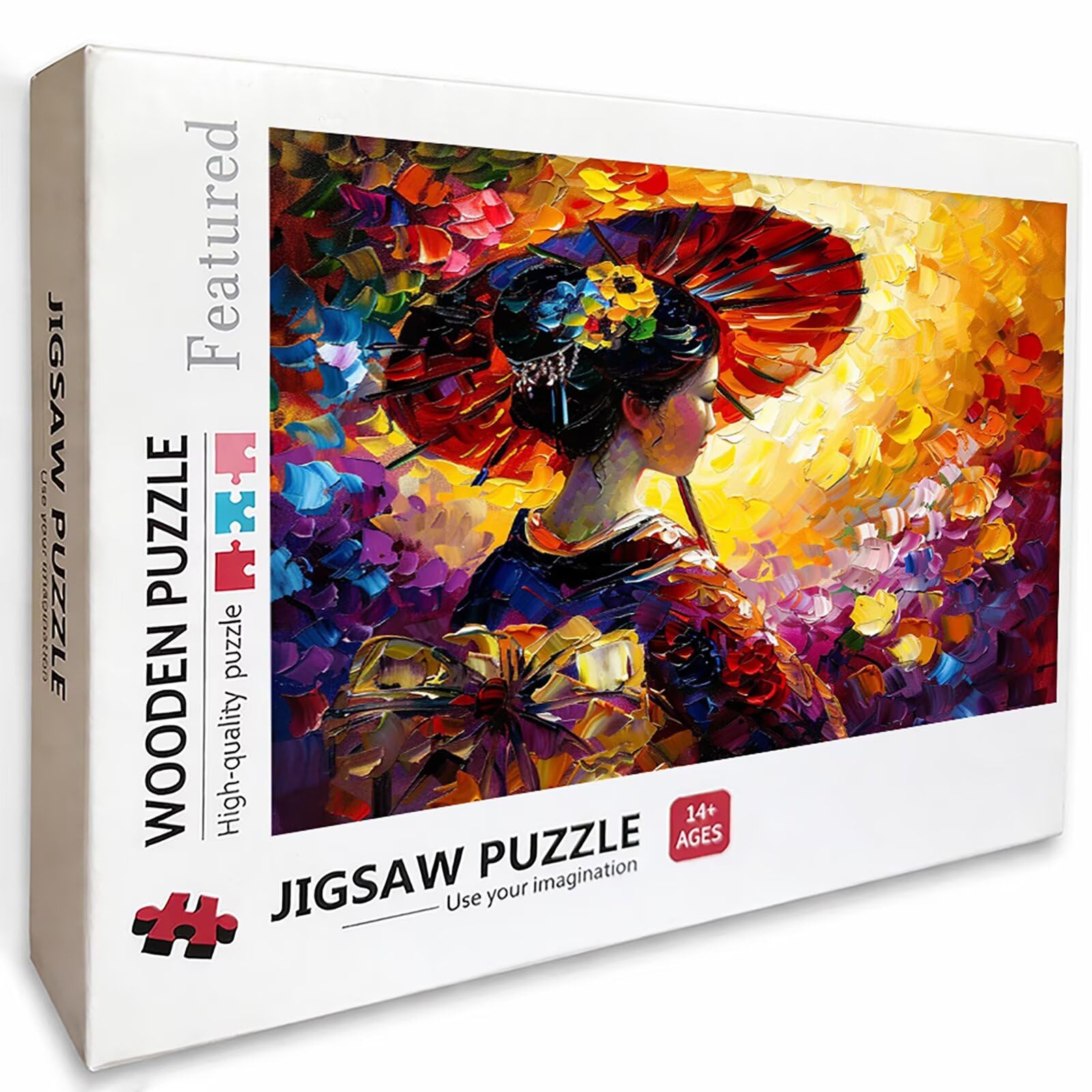 Kolor Puzzle Drewno, Gejsza Puzzle 6000 sztuk dla dorosłych z kompaktowym pudełkiem 179 x 105 cm, wyzwanie puzzle, DIY kreatywne gry logiczne dla mężczyzn kobiet, dekoracja lato prezent, B-9225