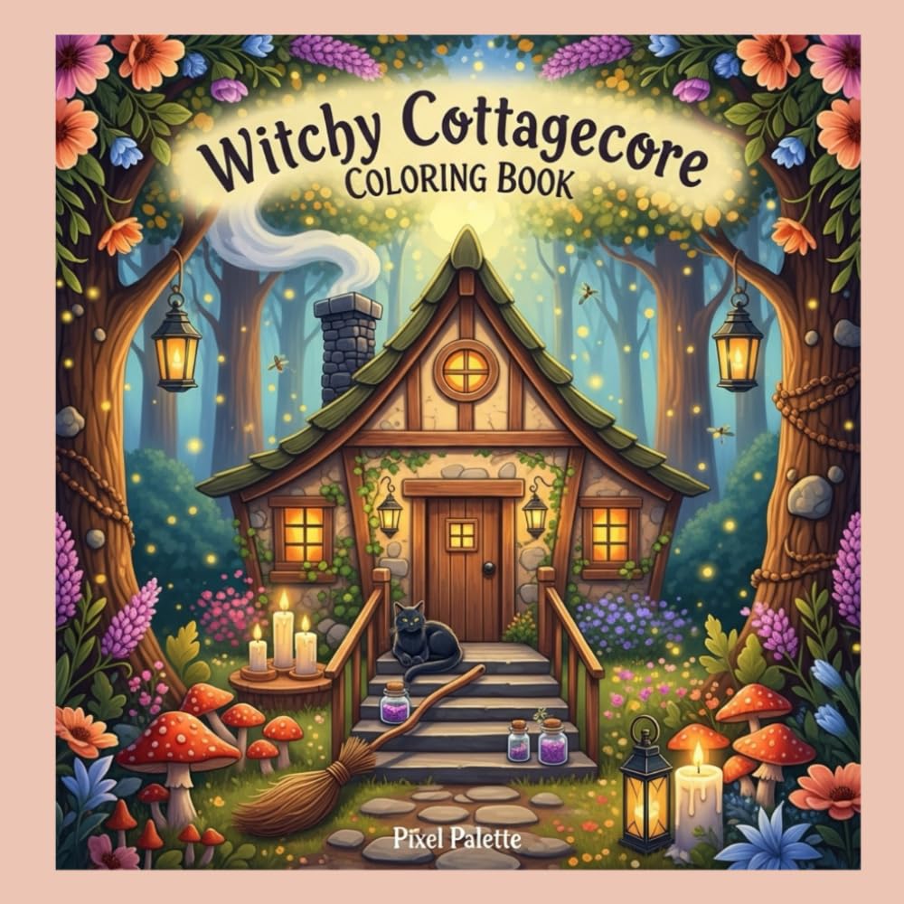 Witchy Cottagecore Coloring Book