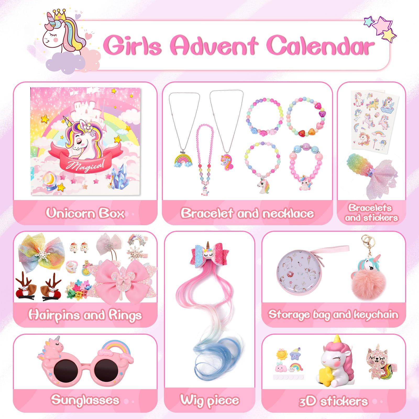 Calendrier De L'Avent 2024,Maquillage Enfant Filles,Lavable Malette Maquillage Jouet Enfant Cadeau De Noël Anniversaire 4 - 10 Ans - Maison