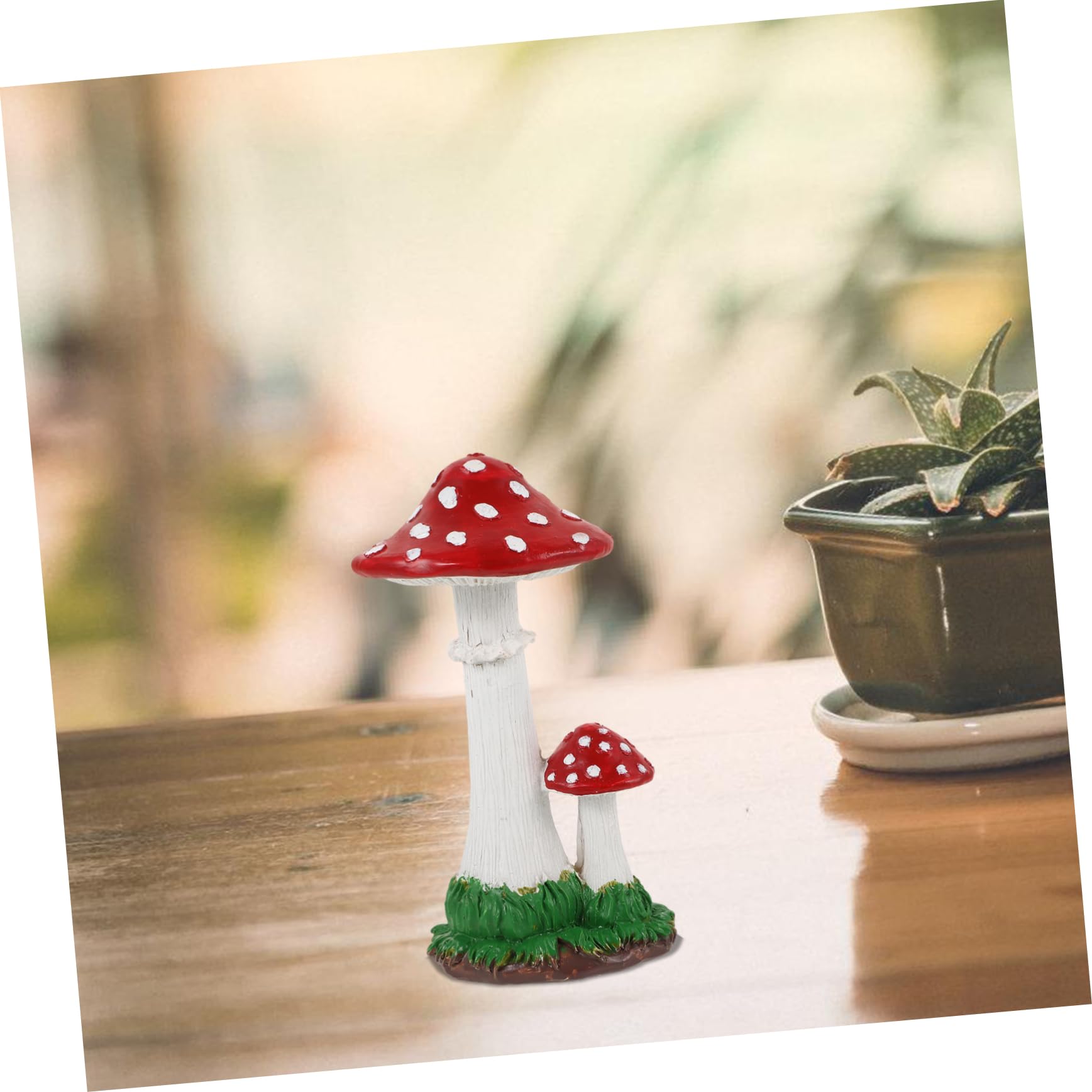 Lurrose 4stücke Garden Mushroom Statue Realistische Gartenfigur Aus Harz Wetterfest Für Garten Terrasse Dekoratives Element Für Innenräume Geschenkidee Für Gartenliebhaber
