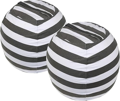 Paquete de 2 fundas para puf de almacenamiento de animales de peluche de 24 pulgadas, para niños, niñas, niños, organizador de juguetes de