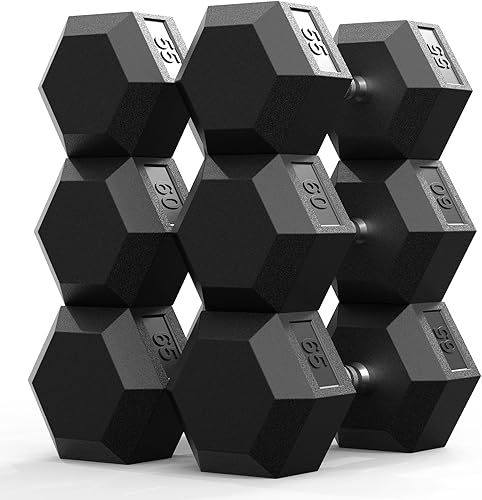 Miniatura 14 de PAPABABE Juego de mancuernas, mancuernas de gimnasio en casa con revestimiento de goma, mancuernas para mujeres y hombres, pesas de mano para