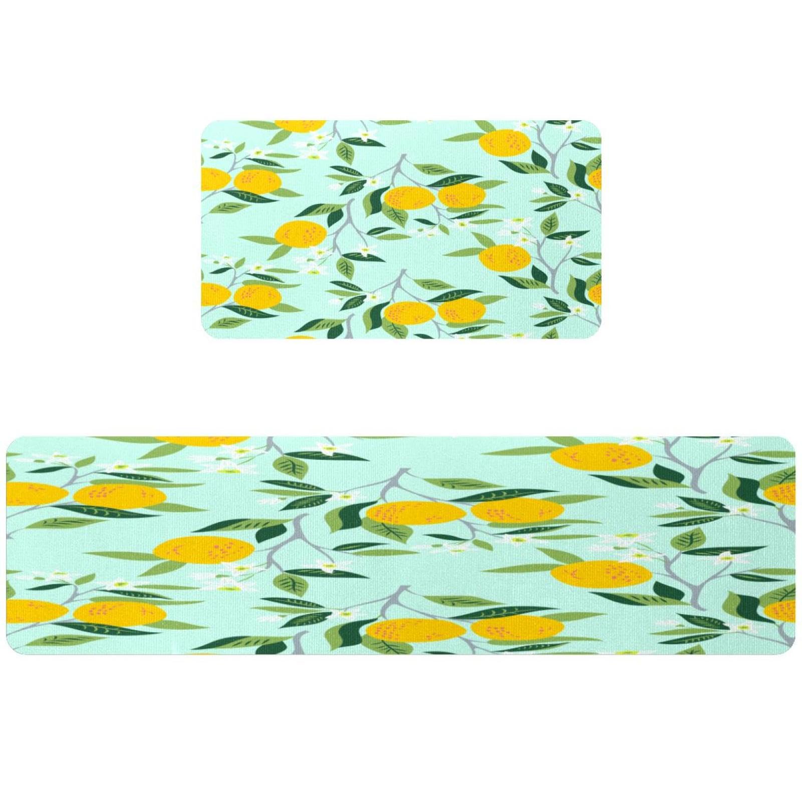 Tapete de cocina para pasillo y cuarto de lavado con diseño de naranjas de 2 piezas