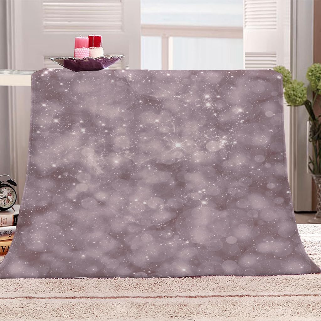 Manta De Franela De Microfibra 180X200Cm Manta De Felpa Suave Para Sofá Cama 3D Cielo Estrellado Púrpura De Fantasía Impresión Patrón Manta Polar Invierno Gruesa Y Esponjosa Caliente Transpirable